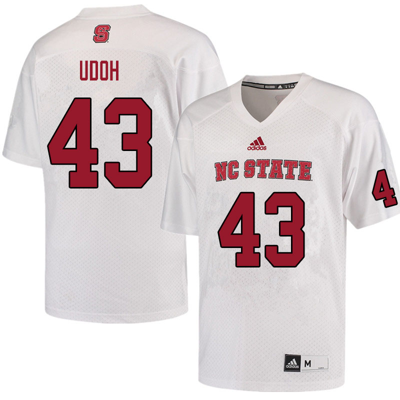 Men #43 Ezemdi Udoh NC State Wolfpack College Football Jerseys Sale-White